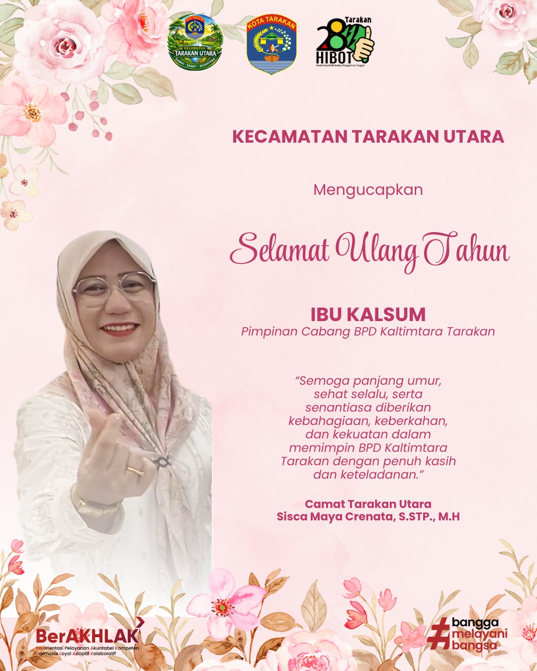 Selamat Ulang Tahun Kepala Bankaltimtara Cabang Tarakan